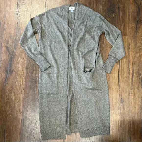Old navy gray long open cardigan SZ SM - Picture 1 of 4